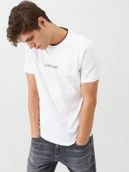 Calvin Klein Carbon Brush Logo T-Shirt - White