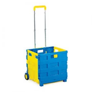 PROPLAZ Trolley Blue & Yellow 2 Castors Lifting Capacity: 25kg mm x 850mm x 375