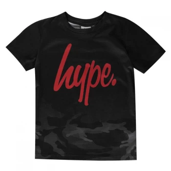 Hype Black Camo Fade Kids T-Shirt - Black