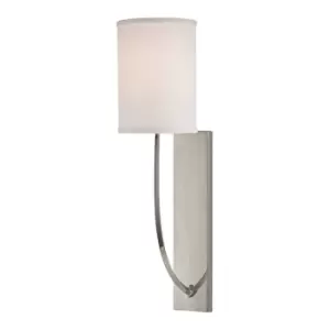 Colton 1 Light Wall Sconce Polished Nickel, Linen