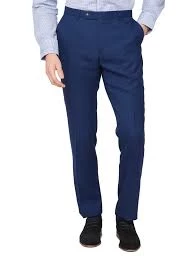 Jeff Banks Blue Textured Regular Fit Suit Trousers - 34R