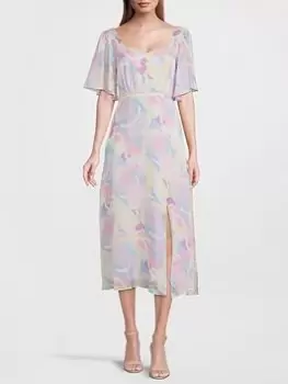 Olivia Rubin Savannah Floaty Sleeve Printed Midi Dress - Shapestack