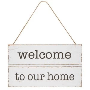 Homestyle Hanging Wood Plaque Welcome
