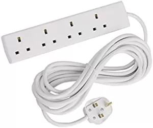 SMJ Electrical 8 Way 13Amp Trailing Socket Extension Lead, 2 m, White