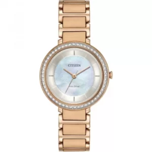 Ladies Citizen Eco-drive Silhouette Crystal PVD rose plating Watch