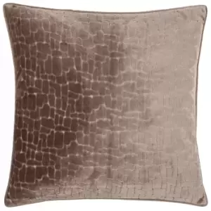 Bloomsbury Velvet Cushion Taupe, Taupe / 50 x 50cm / Polyester Filled