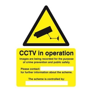 Stewart Superior WO143SAV Self Adhesive Vinyl Sign 150x200mm Warning CCTV Cameras In Constant Operation