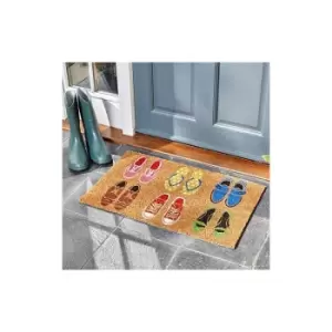 Marco Paul - Various Designs Decoir Doormat Door Mat Natural Look Mat Slip Resistant pvc Backing Safe Anti Slip Indoor Outdoor Use (Shoe-aholic