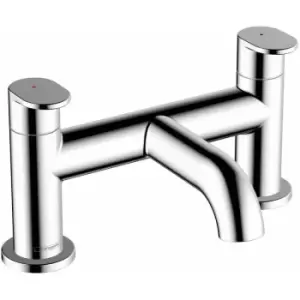 Vernis Blend Bathroom Bath Mixer Tap Twin Lever Chrome Modern Curved - Chrome - Hansgrohe