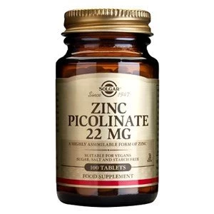 Solgar Zinc Picolinate 22 mg Tablets 100 Tabs