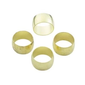 Plumbsure Brass Compression Olive Dia12mm Pack of 4