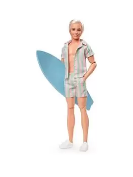 Barbie The Movie: Ken Doll In Pastel Stripes Beach Outfit