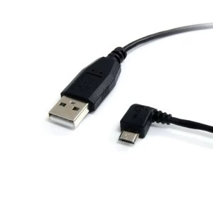 6 ft Micro USB Cable A to Left Angle Micro B