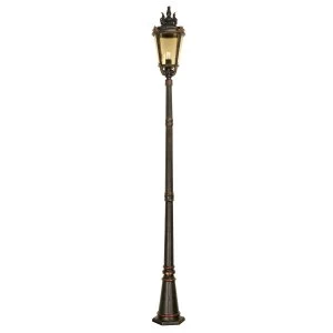 1 Light Large Outdoor Lamp Post Weathered Bronze IP44, E27