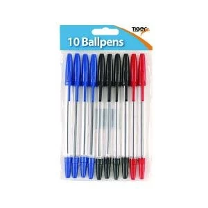 Tiger Ballpoint Pens, Black, Blue and Red Pack of 120 302011