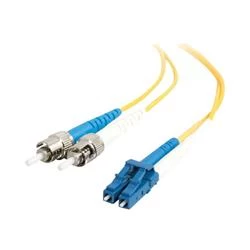 C2G 1m LC-ST 9/125 OS1 Duplex Singlemode PVC Fibre Optic Cable (LSZH) - Yellow