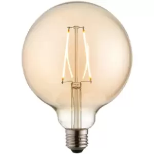 125mm GLOBE LED Filament Light Bulb AMBER GLASS E27 Screw 2W Warm White Lamp