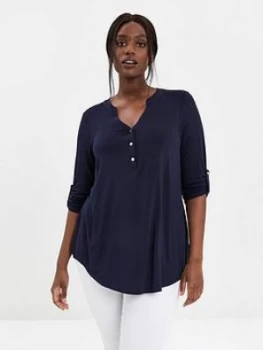 Evans Jersey Shirt - Navy, Size 26-28, Women