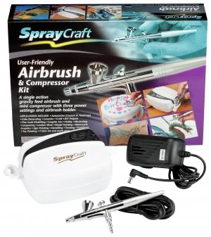 Spraycraft Gravity Feed Airbrush and Compressor Kit.