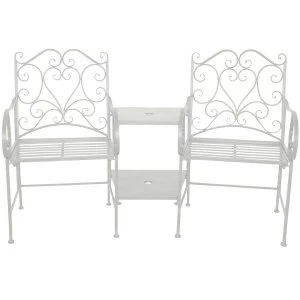 Charles Bentley Love Heart Companion Seat - Distressed White