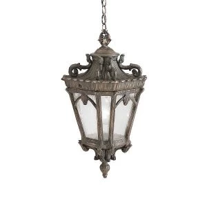 3 Light Large Outdoor Ceiling Chain Lantern Londonderry, E14
