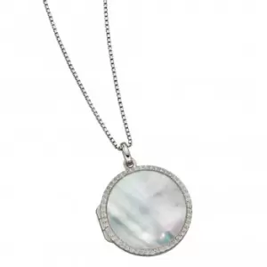 Mother Of Pearl Pave Locket Pendant P4897W