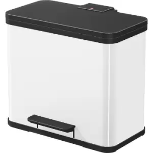 Hailo Eco waste collector with pedal, duo Plus L, capacity 9 + 17 l, white
