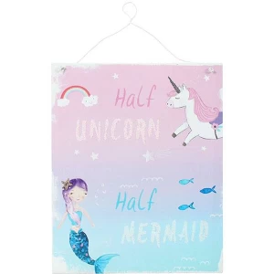 Half Unicorn Half Mermaid Metal Sign