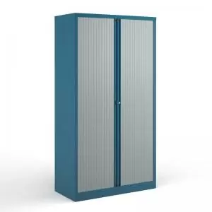 Bisley systems storage high tambour cupboard 1970mm high - blue