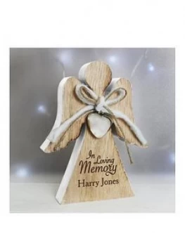 Personalised In Loving Memory Wooden Angel