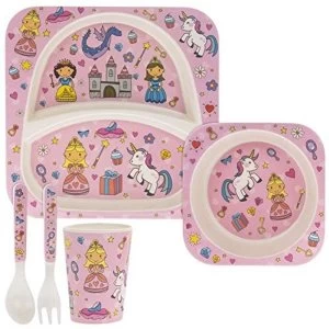 5 Piece Kiddies Bamboo Eating Set Fairytale Design By Lesser & Pavey
