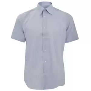 Russell Collection Mens Short Sleeve Easy Care Tailored Oxford Shirt (16.5inch) (Oxford Blue)