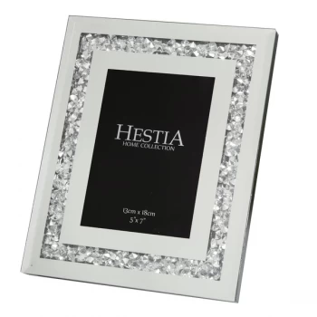 5" x 7" - HESTIA Mirror Glass With Crystal Edge Photo Frame