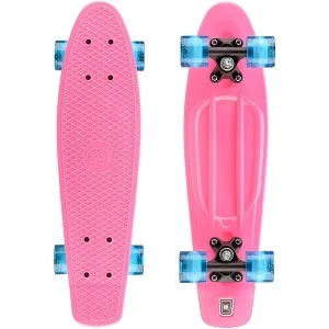 Xootz Kid's Complete Retro Plastic Skateboard with LED Light Up Wheels Pink