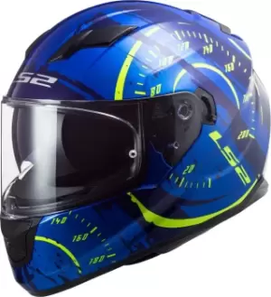 LS2 FF320 Stream Evo Tacho Helmet, blue-yellow, Size S, blue-yellow, Size S