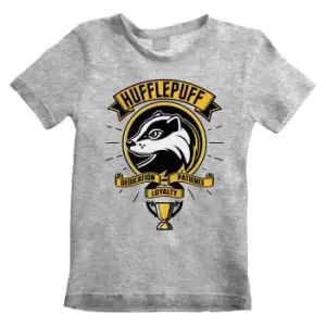 Harry Potter Childrens/Kids Comic Style Hufflepuff T-Shirt (5-6 Years) (Grey Heather)