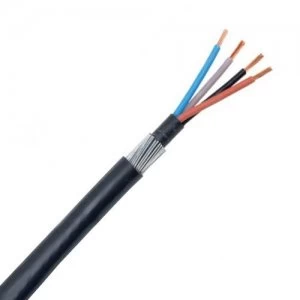 Zexum 1.5mm 4 Core 23A Brown Black Grey Blue 6944X Steel Wire Armoured SWA Outdoor Mains Power Cable - 25 Meter