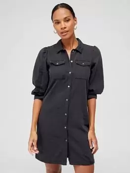 Only Denim Shirt Dress - Washed Black, Size XL, Women