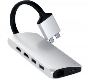 SATECHI Dual Multimedia 6-port USB Type-C Hub - Silver