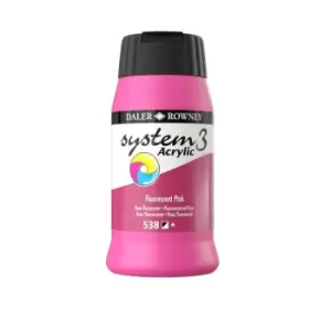Daler Rowney System 3 Acrylic Fluorescent Pink (500ml)