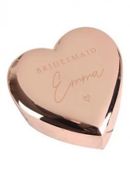 Personalised Rose Gold Bridesmaid Trinket Box