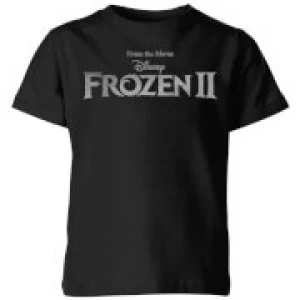 Frozen 2 Title Silver Kids T-Shirt - Black - 7-8 Years