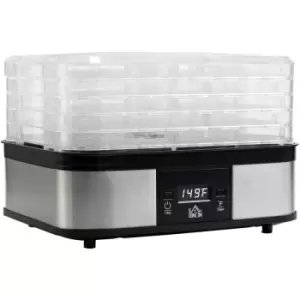 Homcom - 5 Tier Food Dehydrator, 245W for Drying Fruit, Meat, Vegetable, Silver - Silver