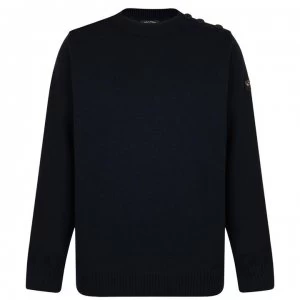 Paul And Shark Crew Button Knitted Jumper - Navy 050