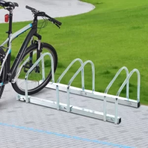 HOMCOM 3 Bicycle Bike Floor Parking Rack Stand Sliver