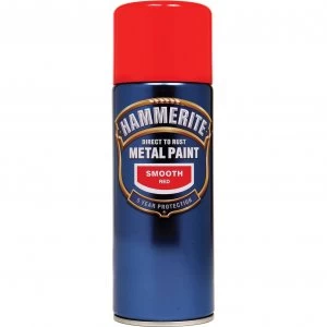 Hammerite Smooth Finish Aerosol Metal Paint Red 400ml