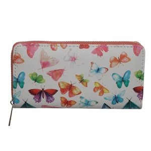 Butterfly Zip Around Large Wallet Purse