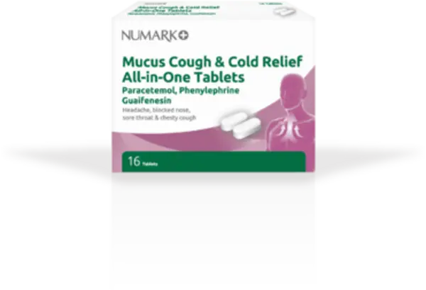Numark Mucus Cough & Cold Relief All-in-One 16 Tablets