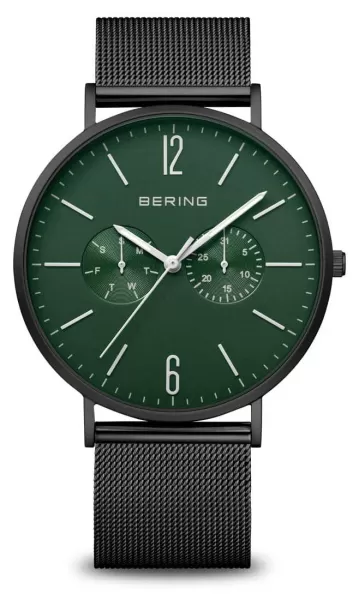 Bering 14240-128 Classic Mens Mat Black Mesh Watch
