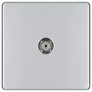 BG Screwless Flat Plate Single Socket For TV Or Fm Co-Axial Aerial Connection - Polished Chrome